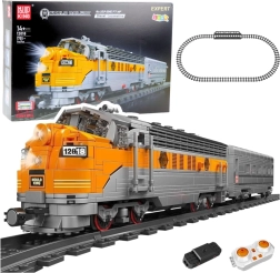 Konstruktionsset RC-Zug grau‑gelb 1751 Teile mit Fernsteuerung und Gleisen