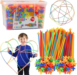 Konstruktions-Bauset Strohhalme STRAWS, 1000 Teile im Koffer