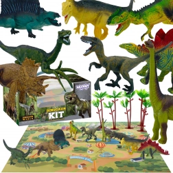 Set mit 16 Dinosaurier-Figuren mit Spielunterlage und Koffer WOOPIE