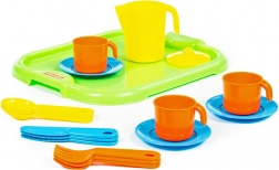 Teeset für drei mit Tablett