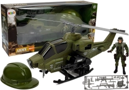 Militär-Set mit Hubschrauber, Helm und Soldat