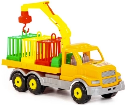 Lastwagen mit kippbarem Kran und Tiertransport 47 cm