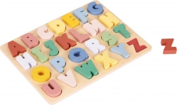 Einlegepuzzle aus Holz: Buntes Alphabet