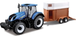 Bburago Bauernhof Traktor New Holland mit Anhänger für Pferde