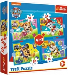 Puzzle 4v1 Paw Patrol Laufende Hunde