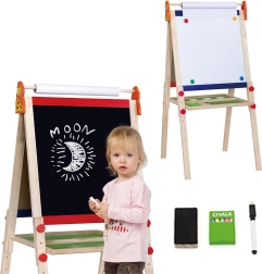 Doppelseitige magnetische Maltafel aus Holz Viga