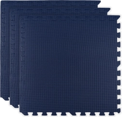 Schaumstoffmatte HUMBI 180×60, große wasserfeste Puzzlematte, sicher, 3 Stk., dunkelblau