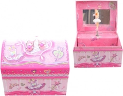 Rosa Spieluhr-Schmuckkästchen mit Ballerina