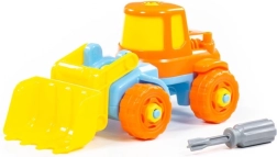 Didaktischer Bagger für Kinder mit Schraubenzieher