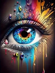 Diamantmalerei Buntes Auge 30 × 40 cm