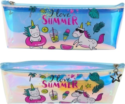 Holografisches Mädchenschlamperetui mit Einhornmotiv für den Sommer