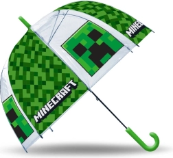 Transparenter manueller Regenschirm MINECRAFT grün