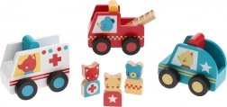 Rettungsfahrzeuge mit Figuren