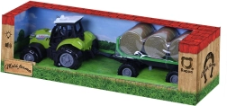Traktor mit Sound und Licht mit Anhänger und Strohballen