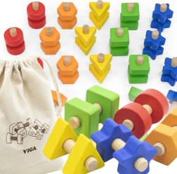 VIGA Farbige Formen und Schrauben für Kinder