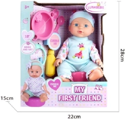 Babypuppe 29 cm mit Zubehör und Töpfchen