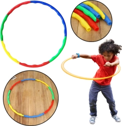 Faltbarer bunter Hula-Hoop mit Massage-Noppen, 8 Teile