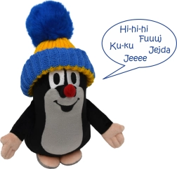 Sprechende Krtek-Plüschfigur 20 cm mit Mütze