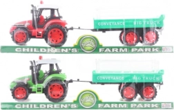 Plastiktraktor mit Schwungrad und Anhänger 32 cm