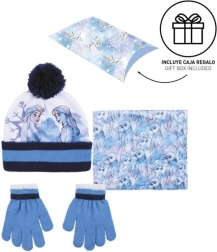 Mädchenset für den Winter: Mütze mit Bommel, Handschuhe und Schlauchschal FROZEN 2