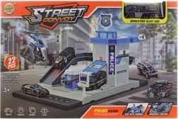 Klappbare Polizeistation mit Auto