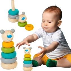 Holzturm zum Stapeln Bär Montessori SMALL FOOT