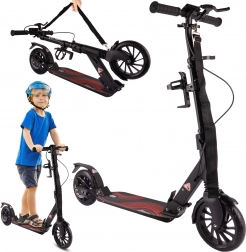 Tretroller mit Scheibenbremse, Tragegurt und Flaschenhalter