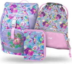 Baagl Schulset Airy Kolibri – Rucksack, Federmäppchen und Beutel