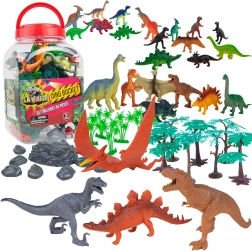 Boley Dinosaurier-Figuren im Eimer – 55‑teiliges Set T‑Rex und Freunde