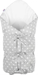 Klassische Schnür‑Wickeldecke New Baby grau mit Punkten