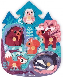 Janod Holzsteckpuzzle Waldtiere