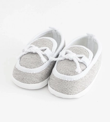 Baby-Mokassins – Krabbelschuhe NEW BABY, grau, 6–12 Monate