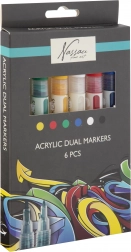 Doppelseitige Acrylmarker NASSAU FINE ART, 6 Farben