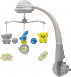 Baby Mix Bett-Mobile mit Lichtprojektor grau