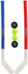 Kinderplastikeishockeyschläger mit Puck und Ball