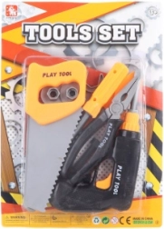 Kinderset mit Werkzeug und Bohrmaschine