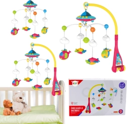 Baby-Mobil für Kinderbett UFO mit Flugzeugen und Projektor