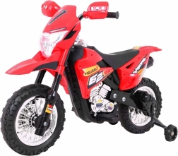 Elektrisches Kinder-Crossmotorrad 6V – rot mit Stützrädern und LED-Lichtern
