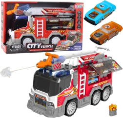Feuerwehrauto mit Lichtern, Geräuschen und funktionierender Wasserkanone