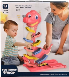 Mehrstöckige Autorennbahn Dinosaurier mit kleinen Autos