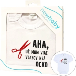 Baby-Body mit Aufdruck New Baby mehr Haare als Papa, Geschenkverpackung