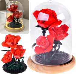 Baustein-Set: Beleuchtete Rose unter Kuppel, 219 Teile