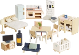 Großes Holz-Möbelset für das Puppenhaus von Le Toy Van