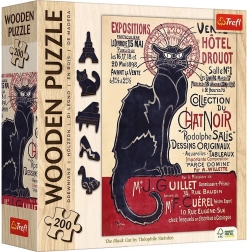 Holzpuzzle Kunst: Steinlen - Schwarze Katze, 200 Teile