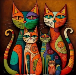 Diamantmalerei Katzen in moderner Kunst 30 × 40 cm