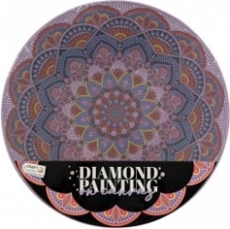 Diamantmalerei Mandala Blume lila Durchmesser 30 cm