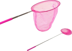 Rosa teleskopischer Kescher für Schmetterlinge und kleine Fische 85 cm