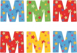 Buntes Holzbuchstabe Sternchen M