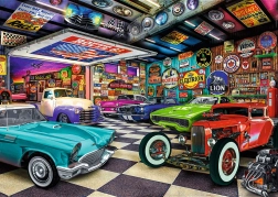 Trefl Puzzle Premium Plus Tea Time: Garage des Autosammlers 1000 Teile