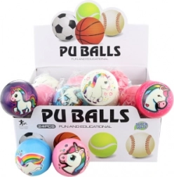 Ball mit Einhornmotiv 7 cm (Packung mit 24 Stfcck)